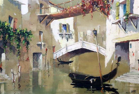 § Cecil Rochfort DOyly John (1906-1993) Venetian canal scene 17 x 25in.